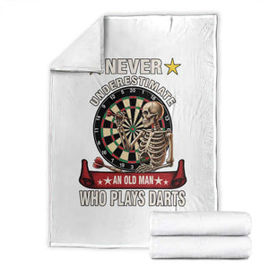 Never Underestimate An Old Man Plays Darts Throw Blanket Gothic Darts Player TS12 White Print Your Wear