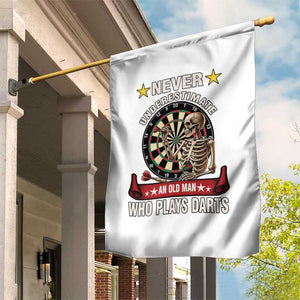 Never Underestimate An Old Man Plays Darts Garden Flag Gothic Darts Player TS12 Print Your Wear
