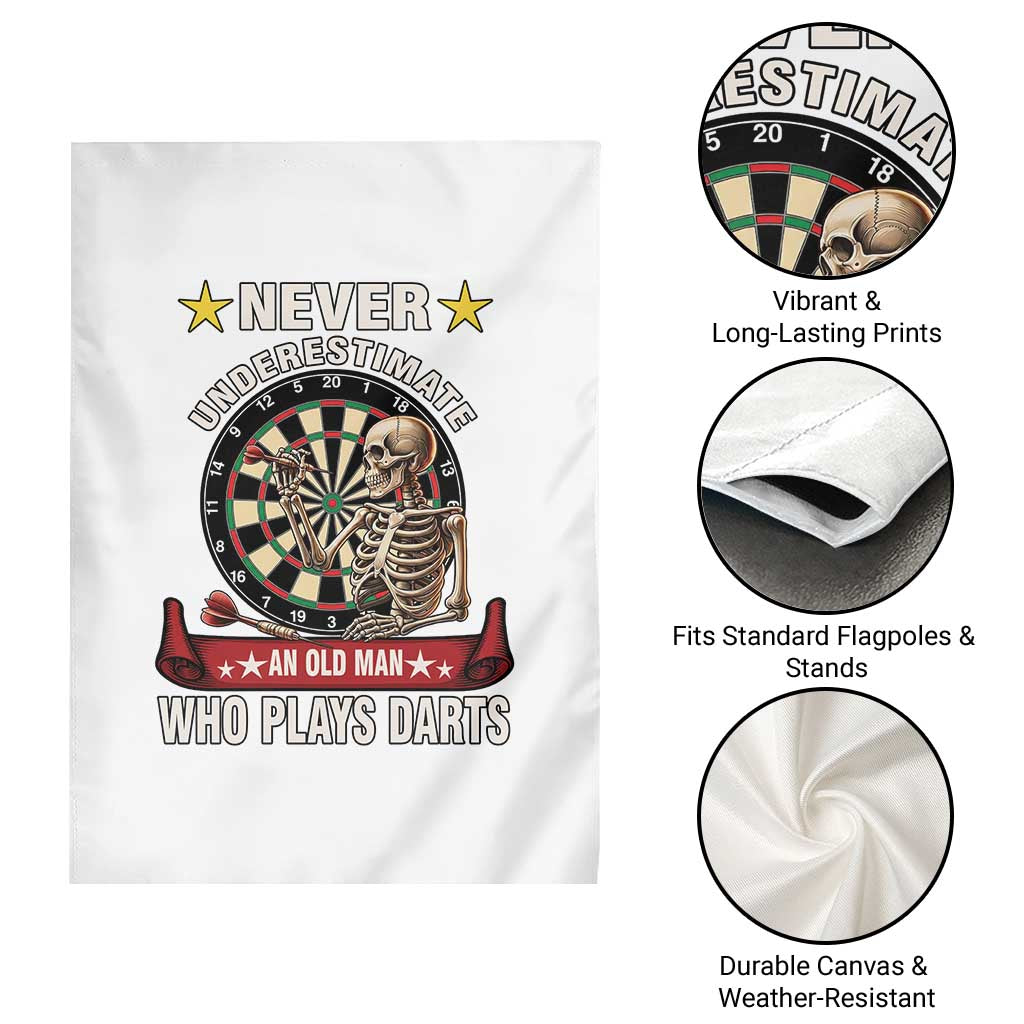 Never Underestimate An Old Man Plays Darts Garden Flag Gothic Darts Player TS12 Print Your Wear