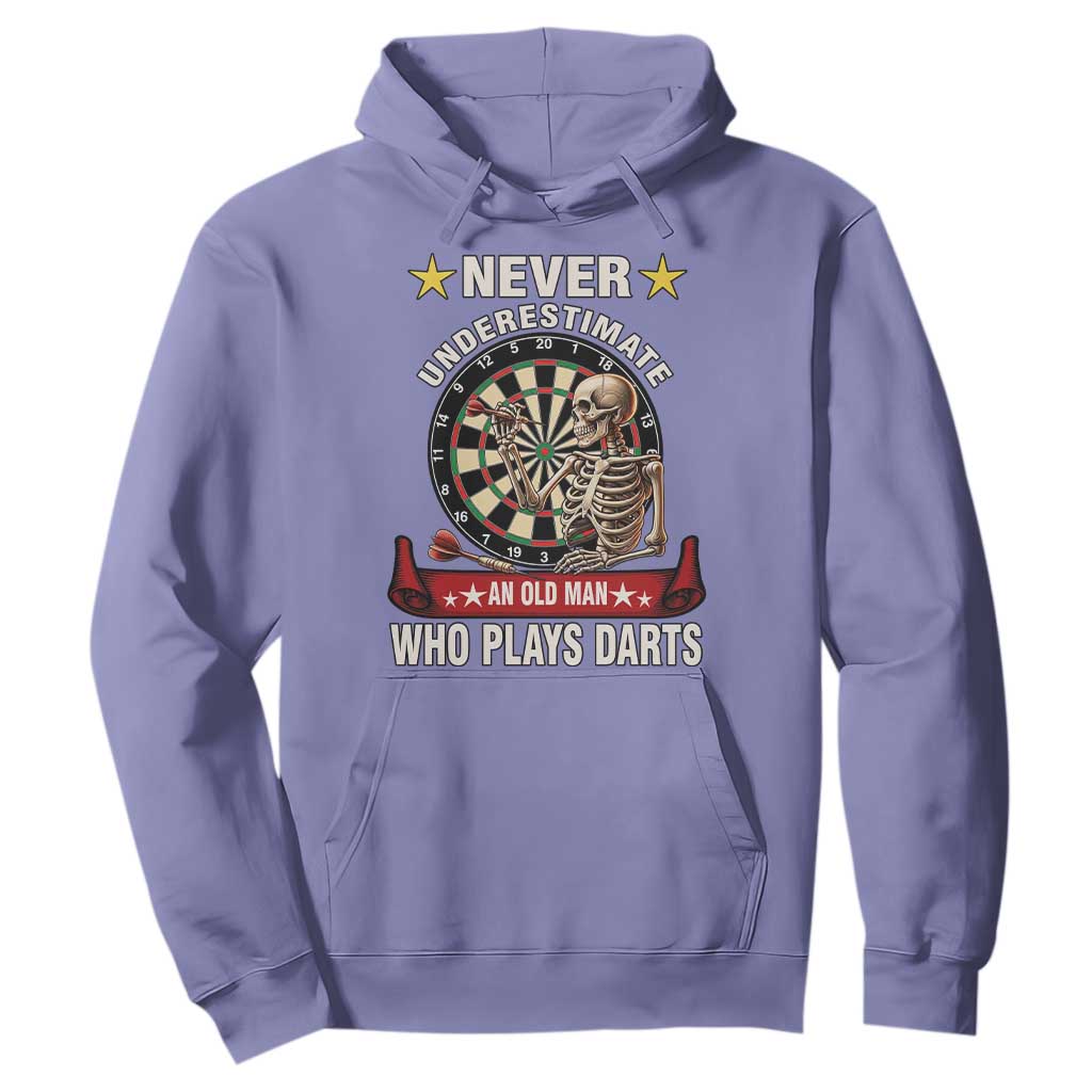 Never Underestimate An Old Man Plays Darts Hoodie Gothic Darts Player TS12 Violet Print Your Wear