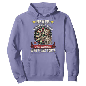 Never Underestimate An Old Man Plays Darts Hoodie Gothic Darts Player TS12 Violet Print Your Wear