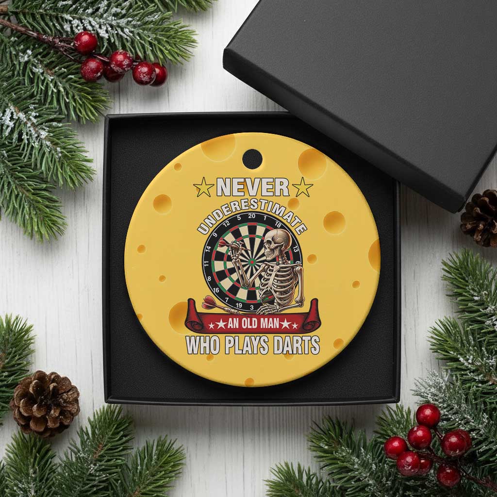 Never Underestimate An Old Man Plays Darts Ceramic Ornament Gothic Darts Player TS12 1pc Yellow Cheese Print Your Wear