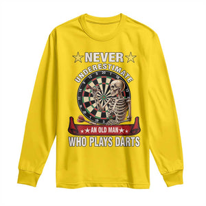 Never Underestimate An Old Man Plays Darts Long Sleeve Shirt Gothic Darts Player TS12 Daisy Print Your Wear