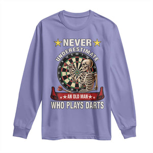 Never Underestimate An Old Man Plays Darts Long Sleeve Shirt Gothic Darts Player TS12 Violet Print Your Wear