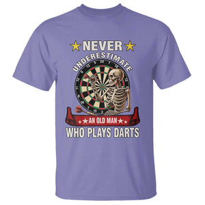 Never Underestimate An Old Man Plays Darts T Shirt Gothic Darts Player TS12 Violet Print Your Wear