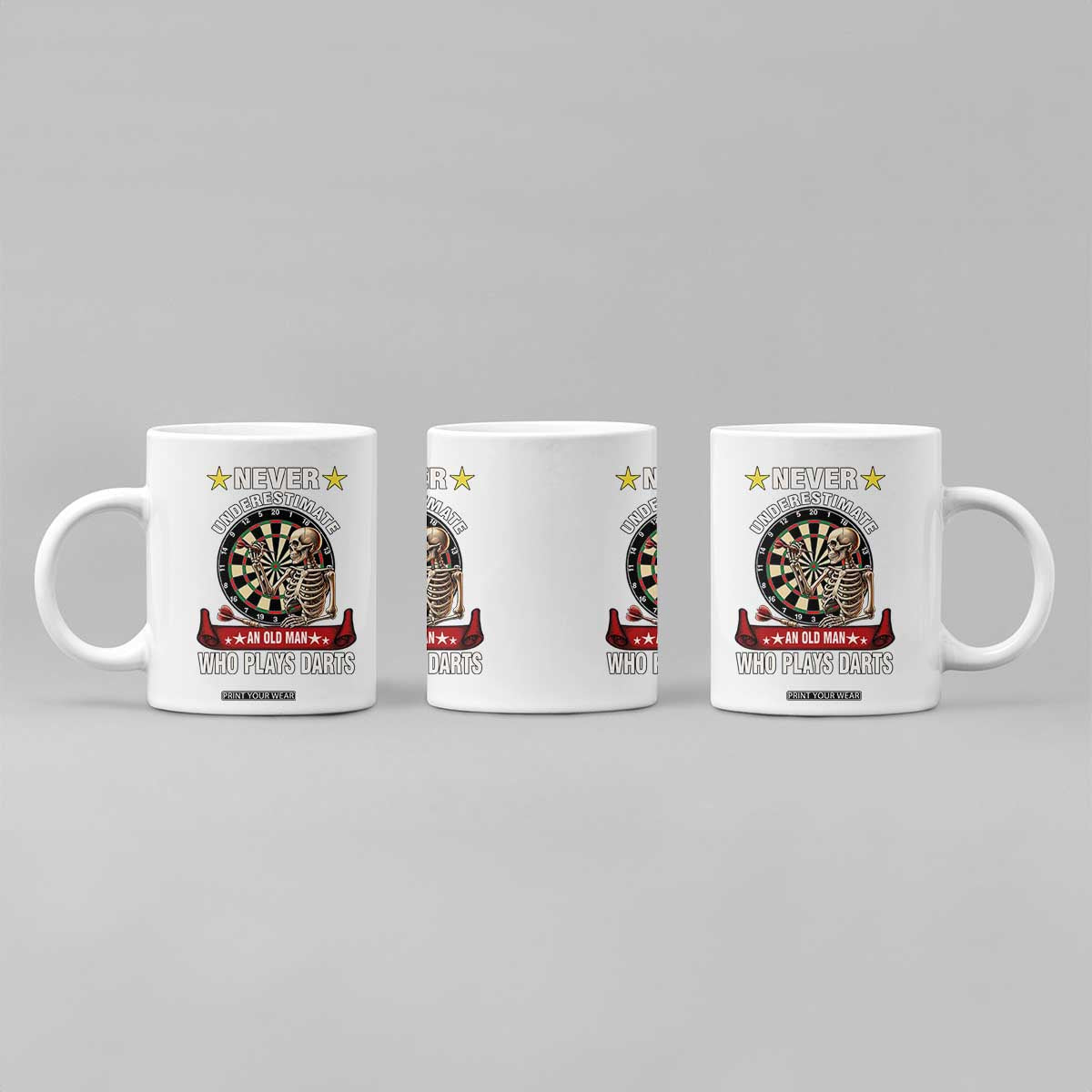 Never Underestimate An Old Man Plays Darts Coffee Mug Gothic Darts Player TS12 Print Your Wear