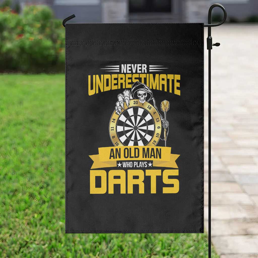 Never Underestimate An Old Man Plays Darts Garden Flag Funny Dartist Grim Reaper Gift TS12 Print Your Wear