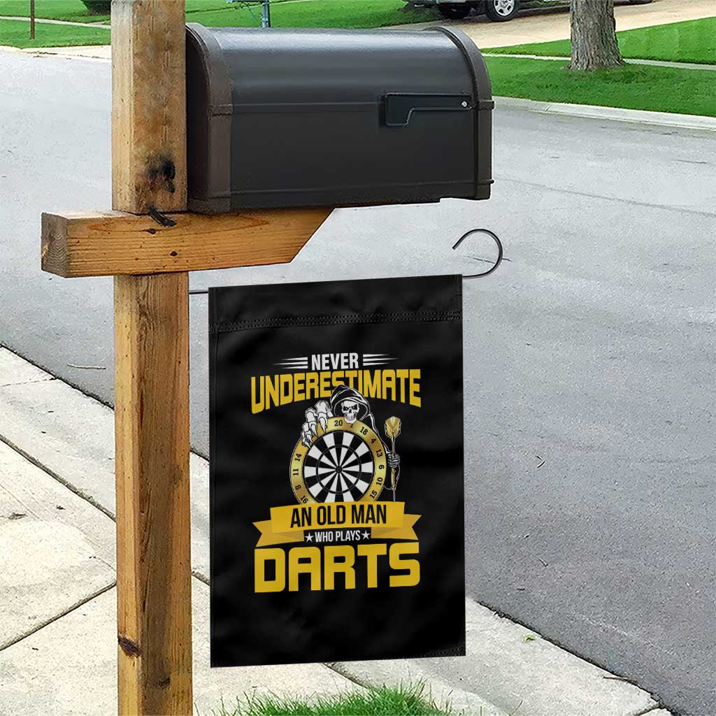 Never Underestimate An Old Man Plays Darts Garden Flag Funny Dartist Grim Reaper Gift TS12 Print Your Wear