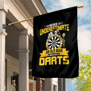 Never Underestimate An Old Man Plays Darts Garden Flag Funny Dartist Grim Reaper Gift TS12 Print Your Wear