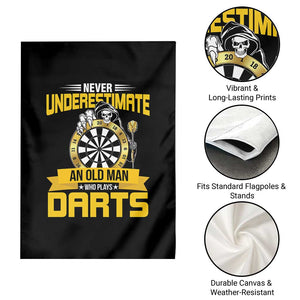Never Underestimate An Old Man Plays Darts Garden Flag Funny Dartist Grim Reaper Gift TS12 Print Your Wear