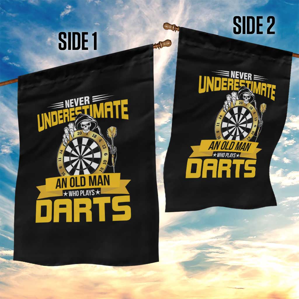 Never Underestimate An Old Man Plays Darts Garden Flag Funny Dartist Grim Reaper Gift TS12 Print Your Wear