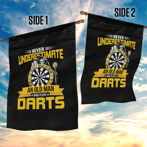 Never Underestimate An Old Man Plays Darts Garden Flag Funny Dartist Grim Reaper Gift TS12 Print Your Wear