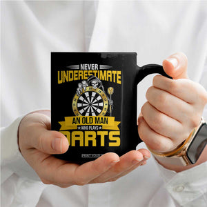 Never Underestimate An Old Man Plays Darts Coffee Mug Funny Dartist Grim Reaper Gift TS12 Print Your Wear