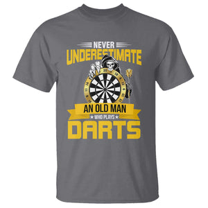 Never Underestimate An Old Man Plays Darts T Shirt Funny Dartist Grim Reaper Gift TS12 Charcoal Print Your Wear