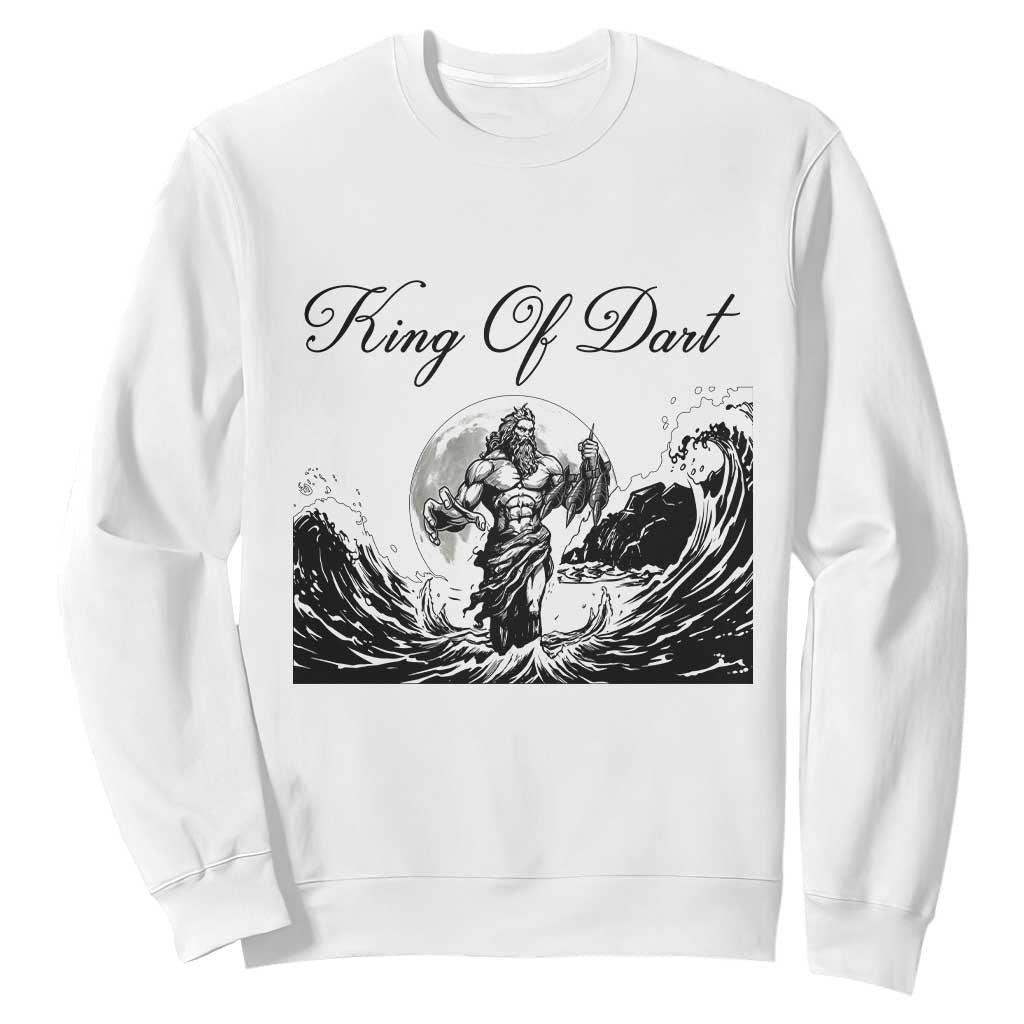 Greek Mythology Poseidon Dartist Sweatshirt King Of Dart Thrower TS12 White Print Your Wear