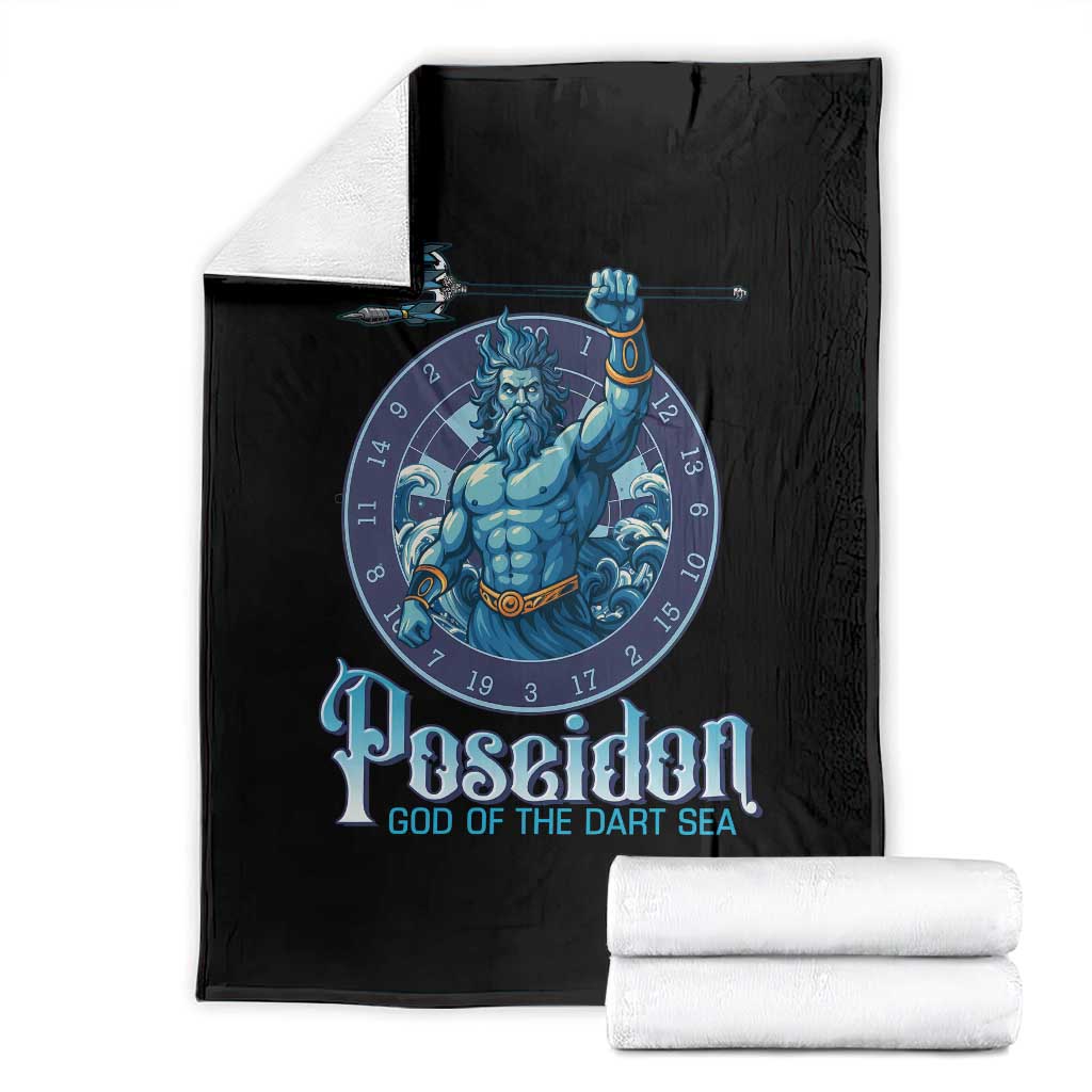 Ancient Greek Mythology Poseidon Dartist Throw Blanket God Of The Dart Sea Trident TS12 White Print Your Wear
