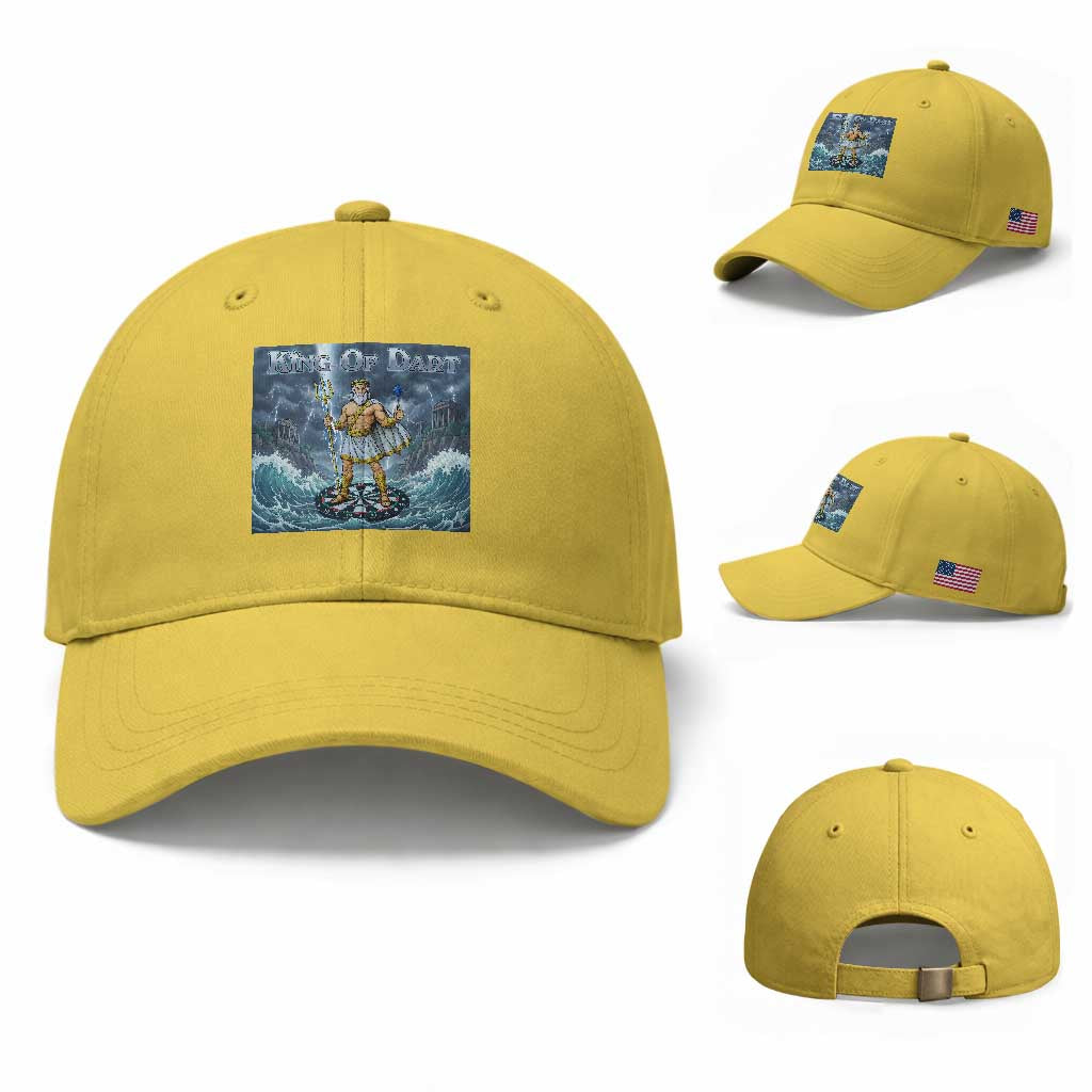Greek Mythology Poseidon Dart Player Baseball Cap King Of Dart Trident Thrower TS12 Baseball Cap Universal Fit Yellow Print Your Wear