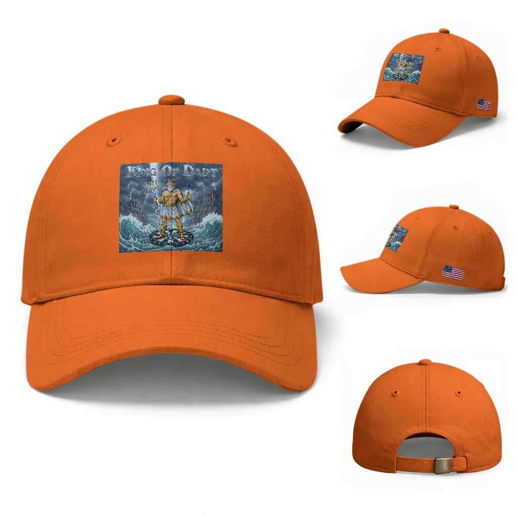 Greek Mythology Poseidon Dart Player Baseball Cap King Of Dart Trident Thrower TS12 Baseball Cap Universal Fit Orange Print Your Wear