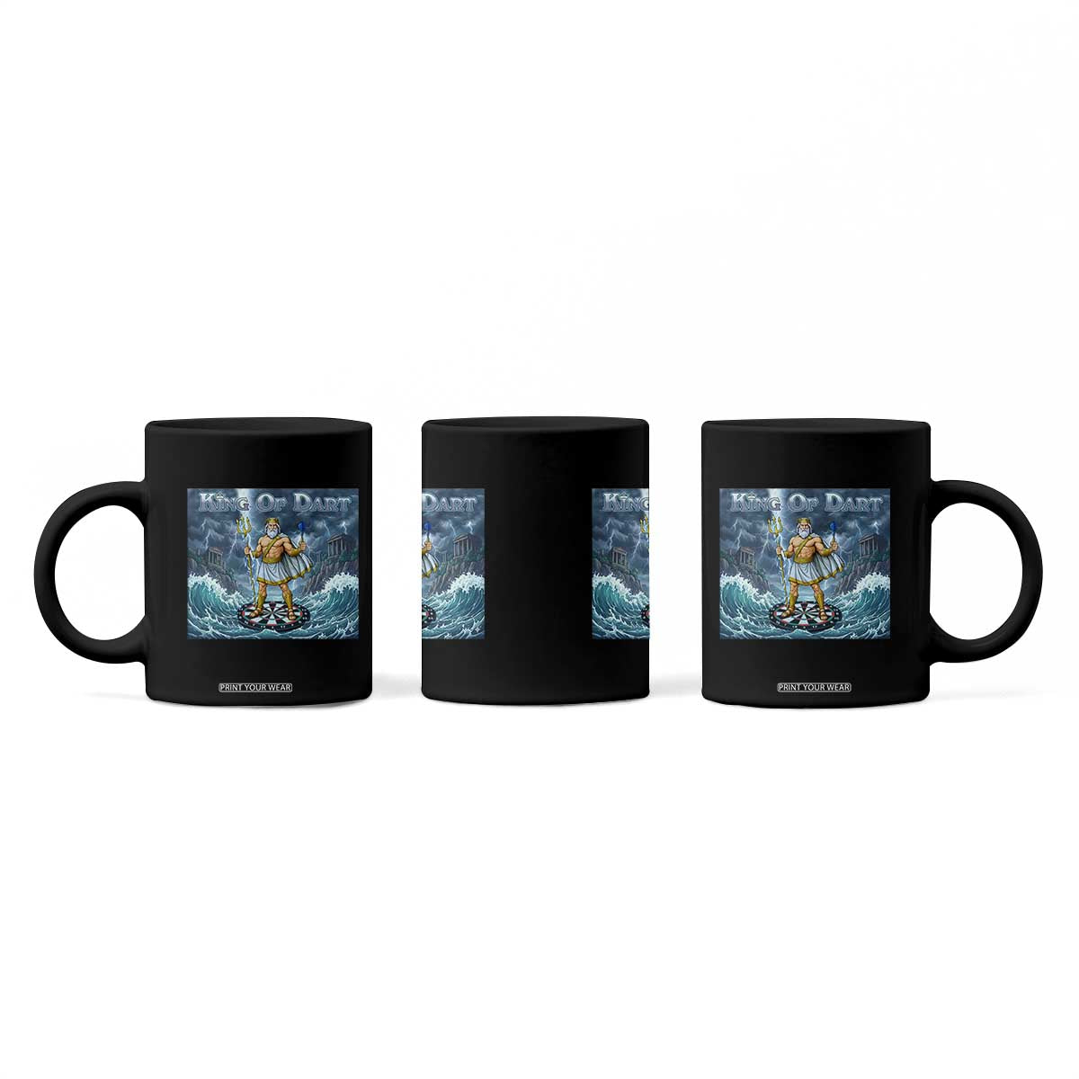 Greek Mythology Poseidon Dart Player Coffee Mug King Of Dart Trident Thrower TS12 Print Your Wear