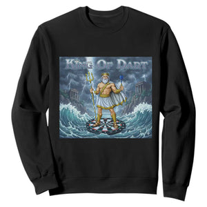 Greek Mythology Poseidon Dart Player Sweatshirt King Of Dart Trident Thrower TS12 Black Print Your Wear