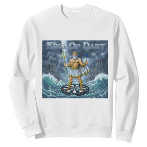 Greek Mythology Poseidon Dart Player Sweatshirt King Of Dart Trident Thrower TS12 White Print Your Wear