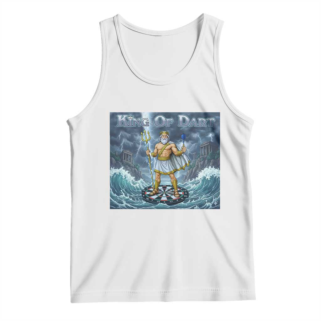 Greek Mythology Poseidon Dart Player Tank Top King Of Dart Trident Thrower TS12 White Print Your Wear