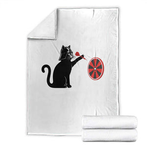Black Cat Lord Darts Player Throw Blanket Funny Space Scifi Dartist Gift TS12 White Print Your Wear