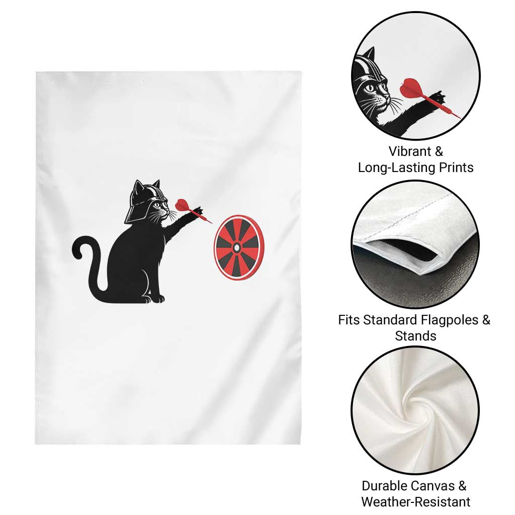 Black Cat Lord Darts Player Garden Flag Funny Space Scifi Dartist Gift TS12 Print Your Wear