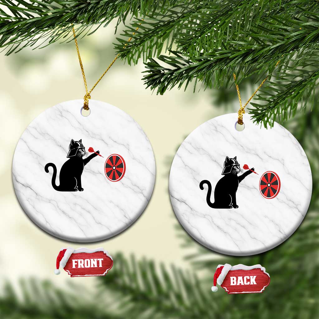 Black Cat Lord Darts Player Ceramic Ornament Funny Space Scifi Dartist Gift TS12 1pc White Marble Print Your Wear