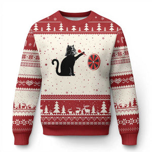 Black Cat Lord Darts Player Ugly Christmas Sweater Funny Space Scifi Dartist Gift TS12 Beige Red Print Your Wear