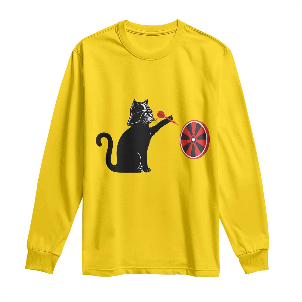 Black Cat Lord Darts Player Long Sleeve Shirt Funny Space Scifi Dartist Gift TS12 Daisy Print Your Wear