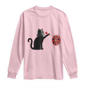 Black Cat Lord Darts Player Long Sleeve Shirt Funny Space Scifi Dartist Gift TS12 Light Pink Print Your Wear