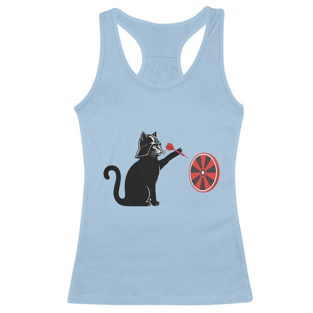 Black Cat Lord Darts Player Racerback Tank Top Funny Space Scifi Dartist Gift TS12 Light Blue Print Your Wear