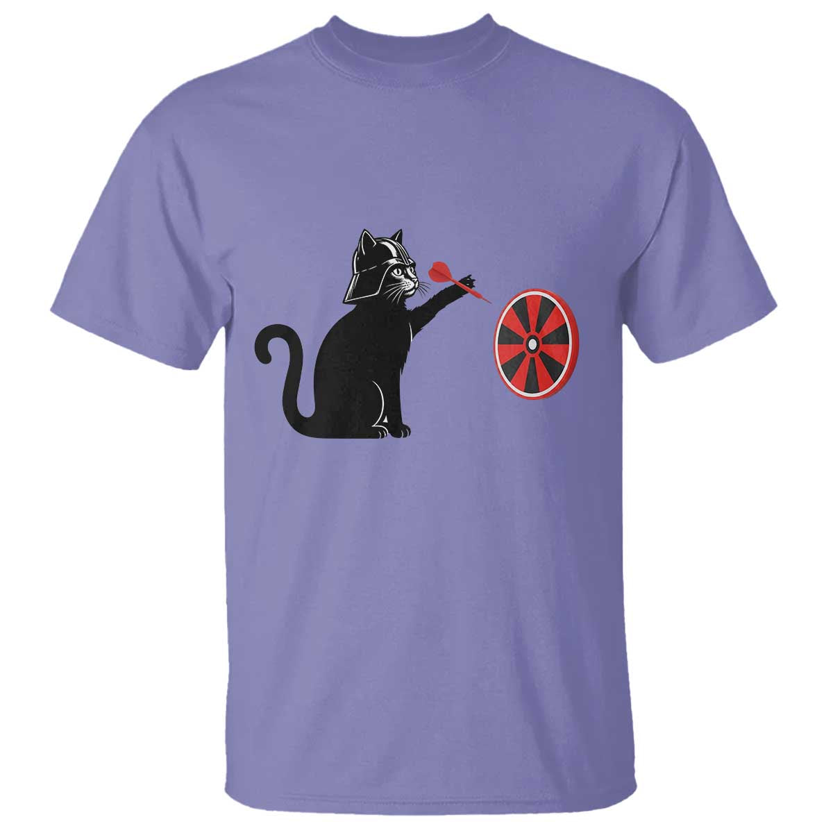 Black Cat Lord Darts Player T Shirt Funny Space Scifi Dartist Gift TS12 Violet Print Your Wear