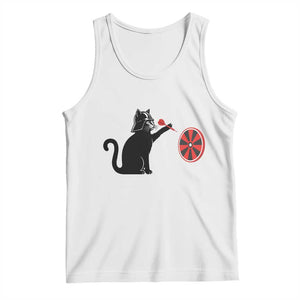 Black Cat Lord Darts Player Tank Top Funny Space Scifi Dartist Gift TS12 White Print Your Wear