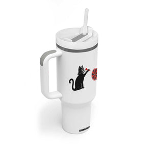Black Cat Lord Darts Player Tumbler With Handle Funny Space Scifi Dartist Gift TS12 Print Your Wear