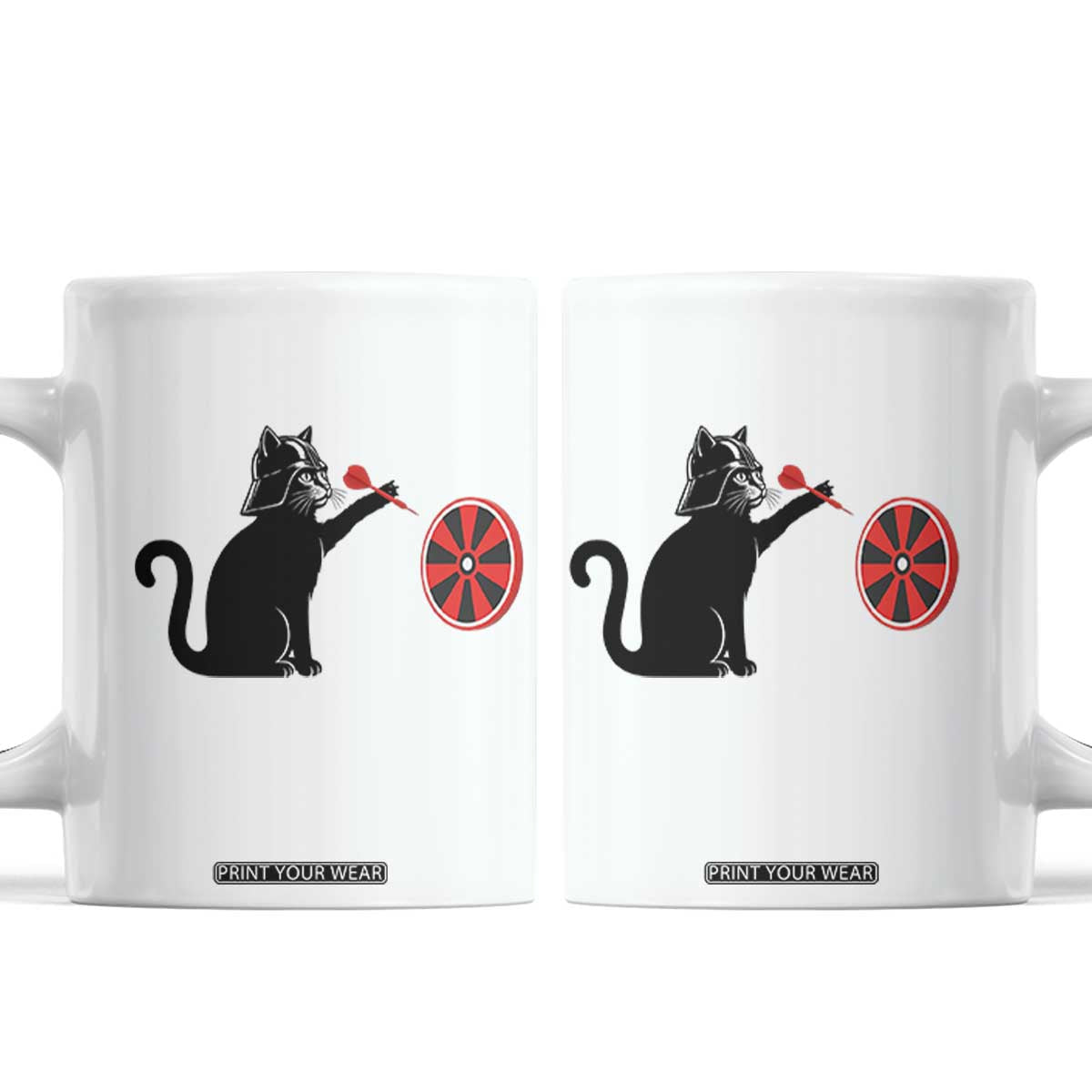 Black Cat Lord Darts Player Coffee Mug Funny Space Scifi Dartist Gift TS12 White Print Your Wear