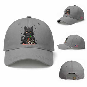Dark Lord Cat Dartist Gift Baseball Cap Funny Sci Fi Dart Thrower Gift TS12 Baseball Cap Universal Fit Sport Gray Print Your Wear
