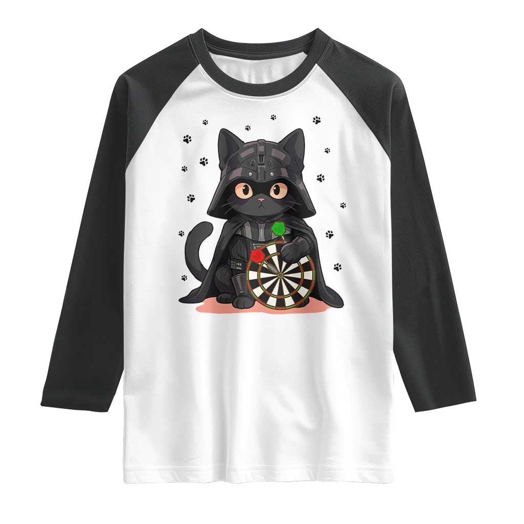 Dark Lord Cat Dartist Gift Raglan Shirt Funny Sci Fi Dart Thrower Gift TS12 White Black Print Your Wear