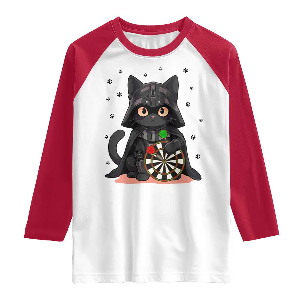 Dark Lord Cat Dartist Gift Raglan Shirt Funny Sci Fi Dart Thrower Gift TS12 White Red Print Your Wear