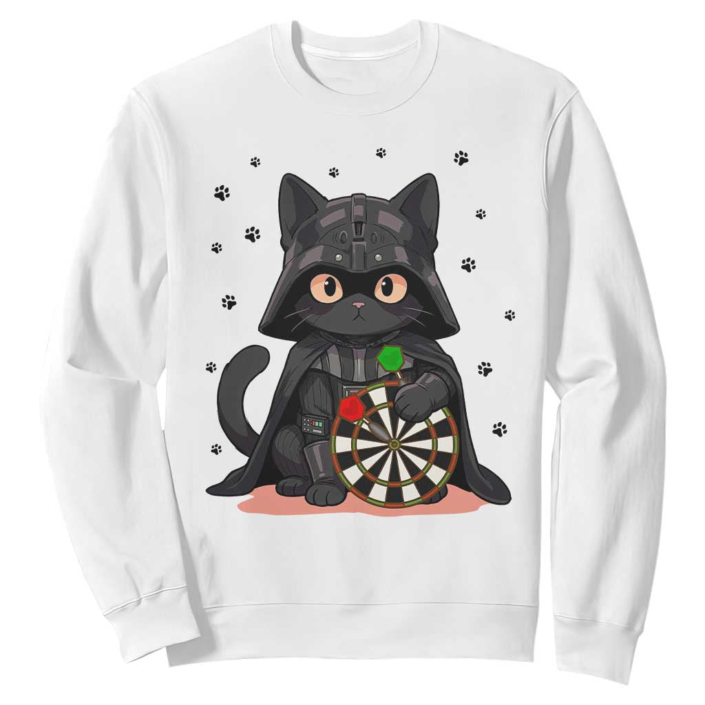 Dark Lord Cat Dartist Gift Sweatshirt Funny Sci Fi Dart Thrower Gift TS12 White Print Your Wear