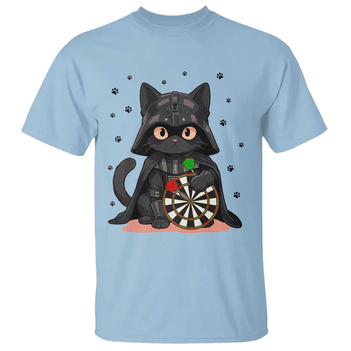 Dark Lord Cat Dartist Gift T Shirt Funny Sci Fi Dart Thrower Gift TS12 Light Blue Print Your Wear