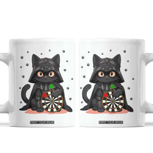 Dark Lord Cat Dartist Gift Coffee Mug Funny Sci Fi Dart Thrower Gift TS12 White Print Your Wear
