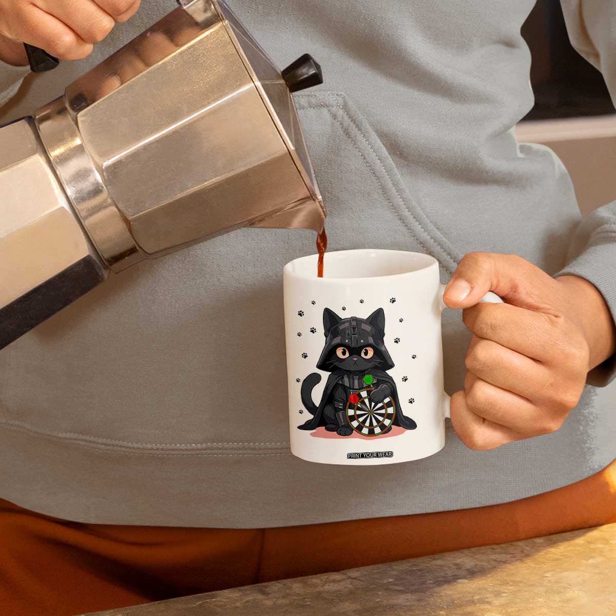 Dark Lord Cat Dartist Gift Coffee Mug Funny Sci Fi Dart Thrower Gift TS12 Print Your Wear