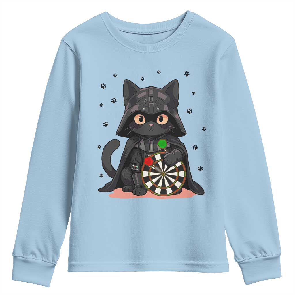 Dark Lord Cat Dartist Gift Youth Sweatshirt Funny Sci Fi Dart Thrower Gift TS12 Light Blue Print Your Wear