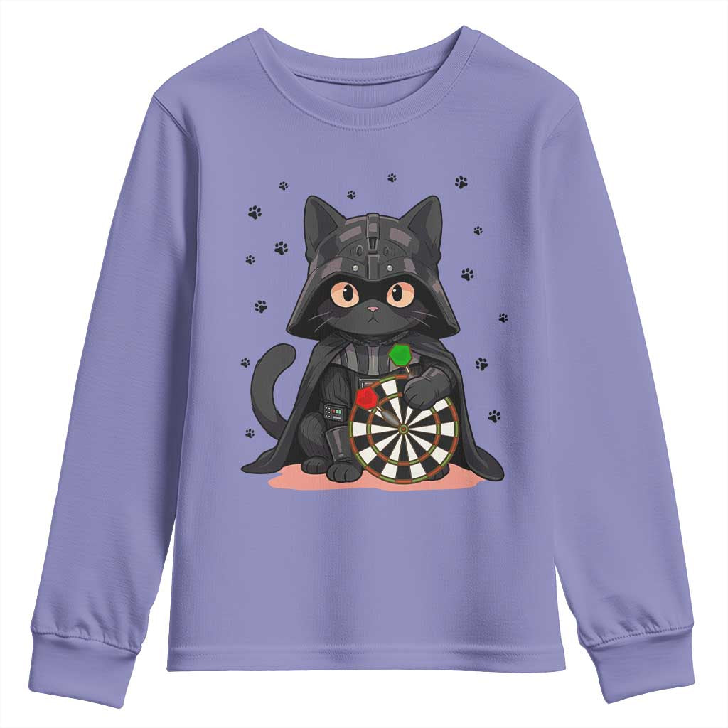 Dark Lord Cat Dartist Gift Youth Sweatshirt Funny Sci Fi Dart Thrower Gift TS12 Violet Print Your Wear