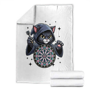 Funny Grim Reaper Cat Dart Player Throw Blanket Gothic Dartist Gift TS12 White Print Your Wear