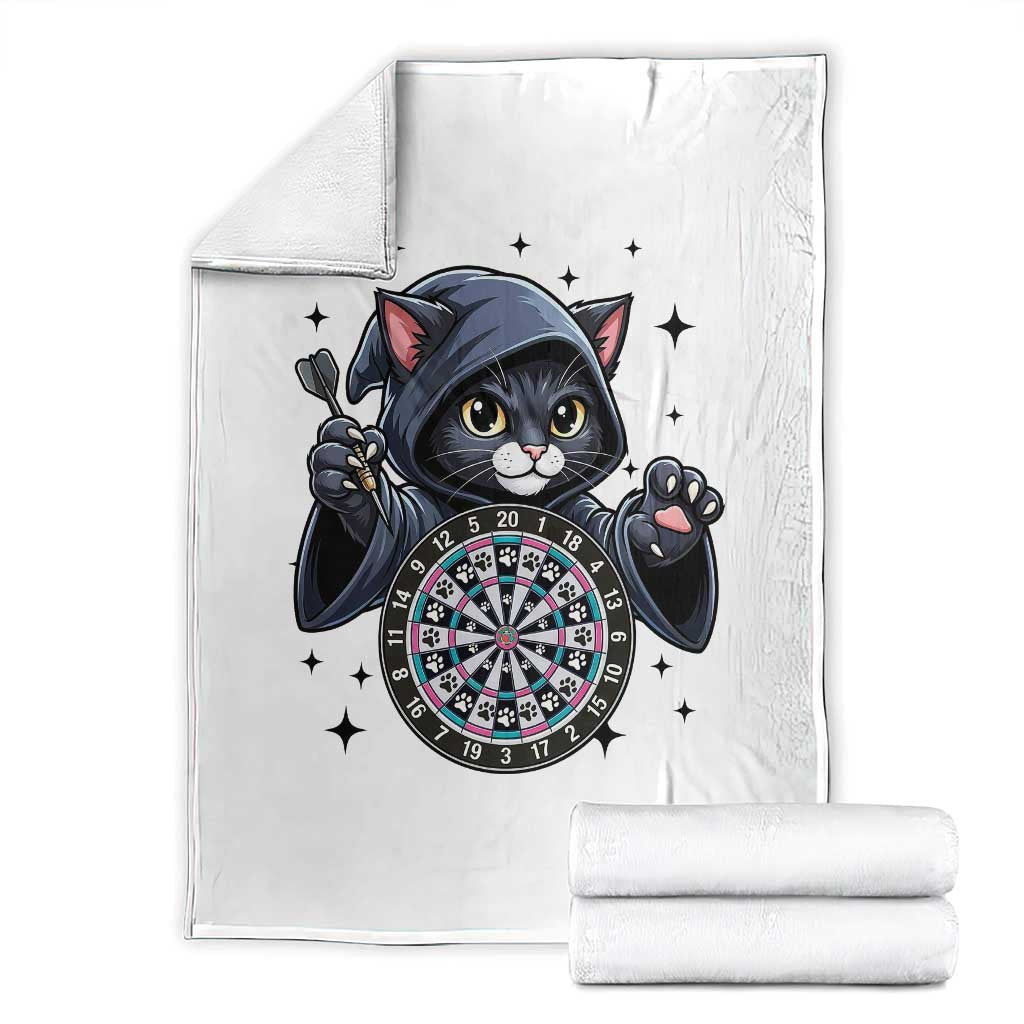 Funny Grim Reaper Cat Dart Player Throw Blanket Gothic Dartist Gift TS12 White Print Your Wear