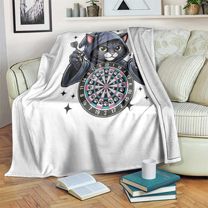 Funny Grim Reaper Cat Dart Player Throw Blanket Gothic Dartist Gift TS12 Print Your Wear