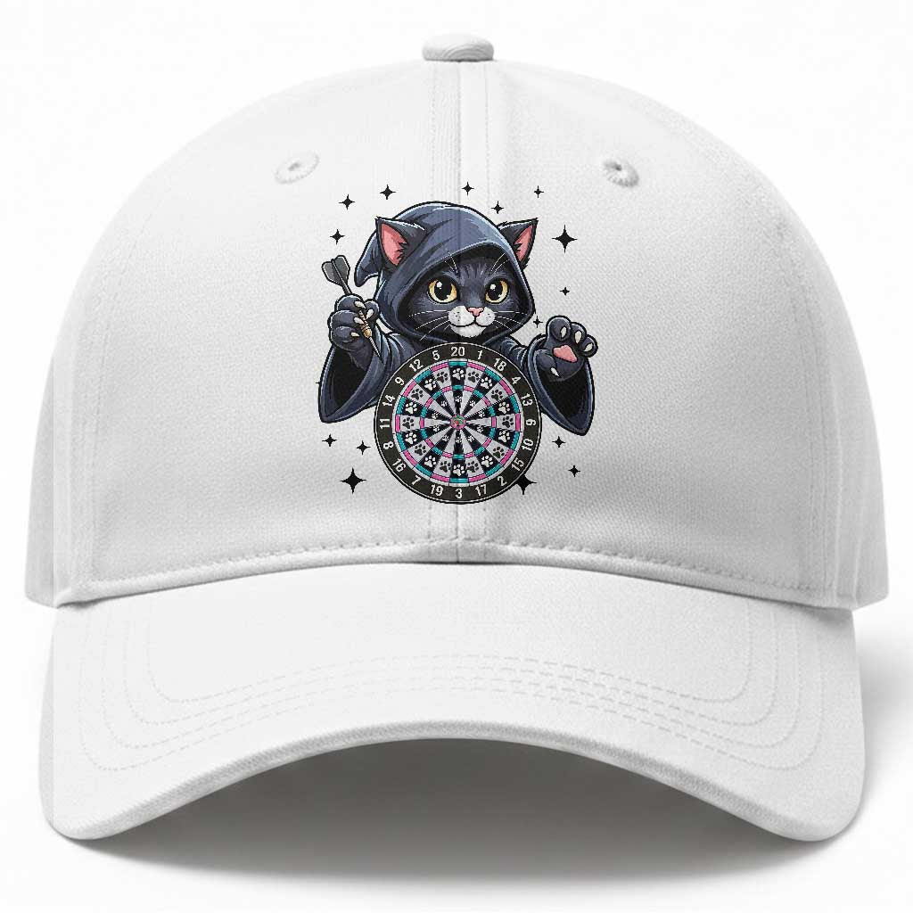 Funny Grim Reaper Cat Dart Player Baseball Cap Gothic Dartist Gift TS12 Print Your Wear